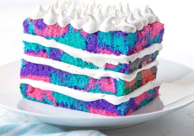 Easy Layered Tie Dye Naked Cake Recipe