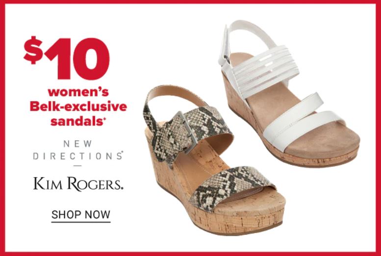 Shoe Deals at Belk! 10 Women's Sandals TODAY ONLY!