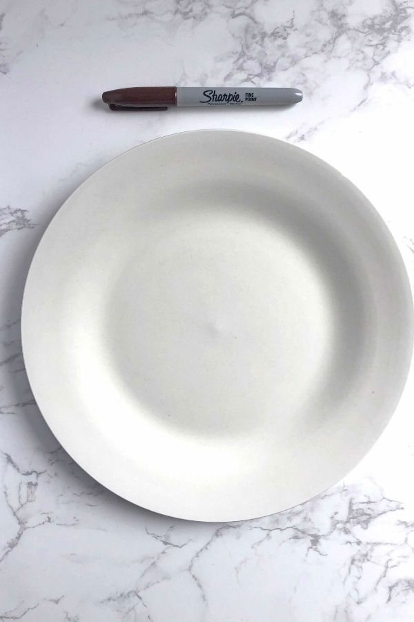 plate and marker on table 