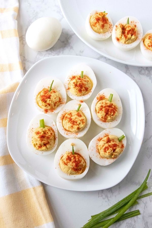 deviled eggs on a plate 