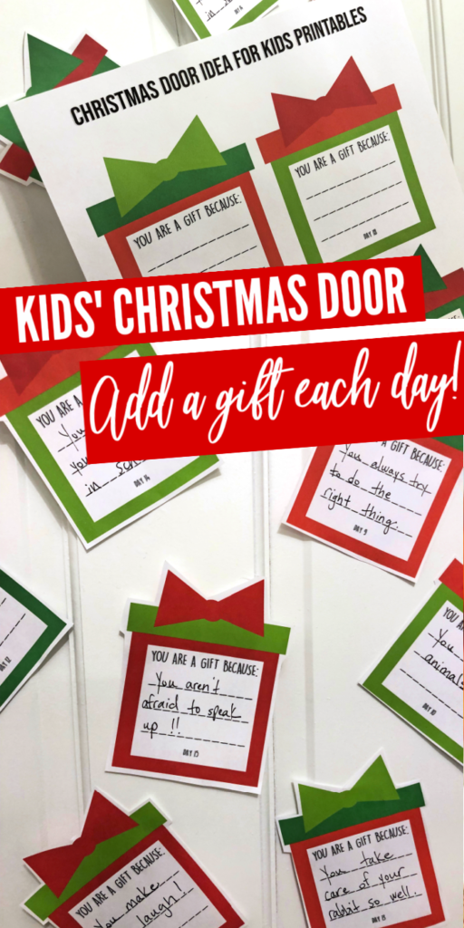 Christmas Door idea for kids to let them know how special and loved they are this December. A free printable to show kindness and love to your kids. #passion4savings #kids #forkids #Printable #christmas #holiday #kindness #special #love Christmas Door Idea for Kids