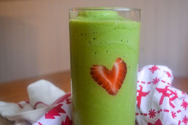 grinch smoothie on table 