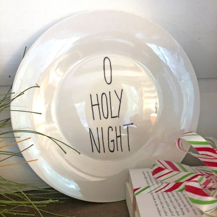 Rae Dunn Inspired Christmas Plate