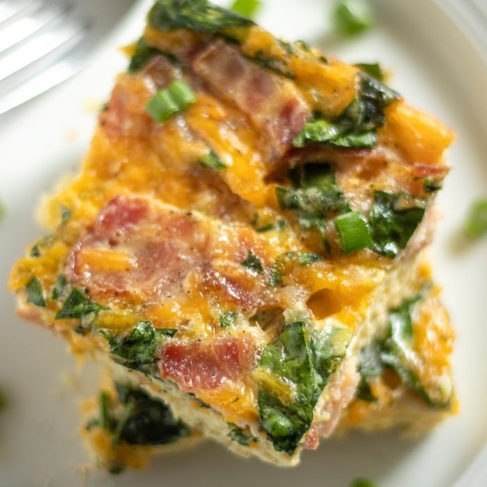 stacked omelet on plate
