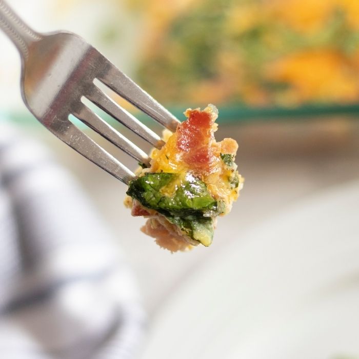 fork with omelet on it 