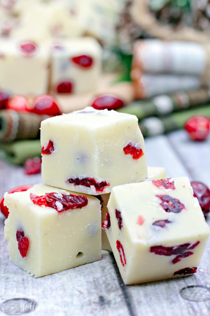 cranberry fudge stacked on top of each other 