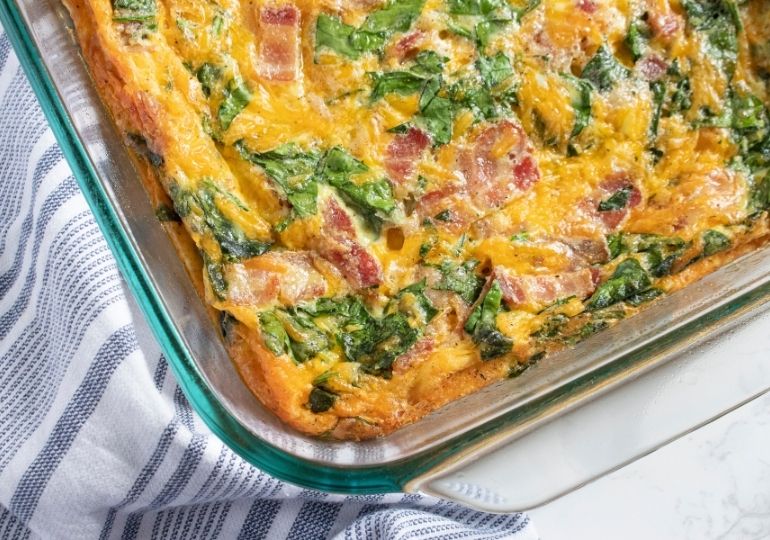 baked omelet in casseorle pan