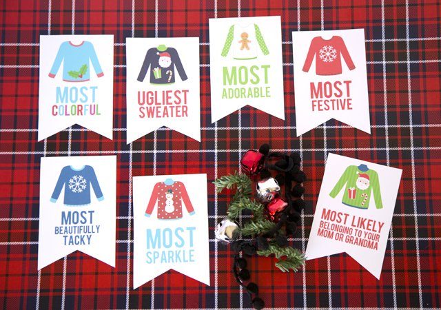 Ugly sweater party printables 