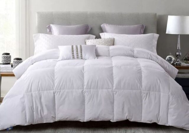 Serta Down Comforter On Sale - down comforter on bed