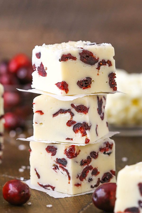 stacked cranberry fudge 