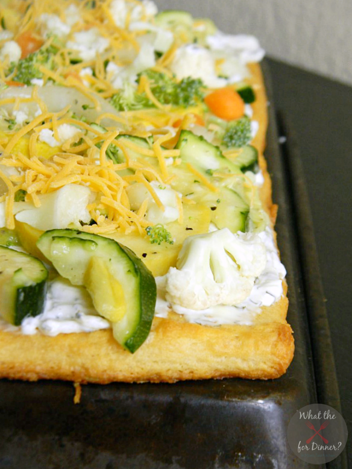 vegetable pizza on a plate 