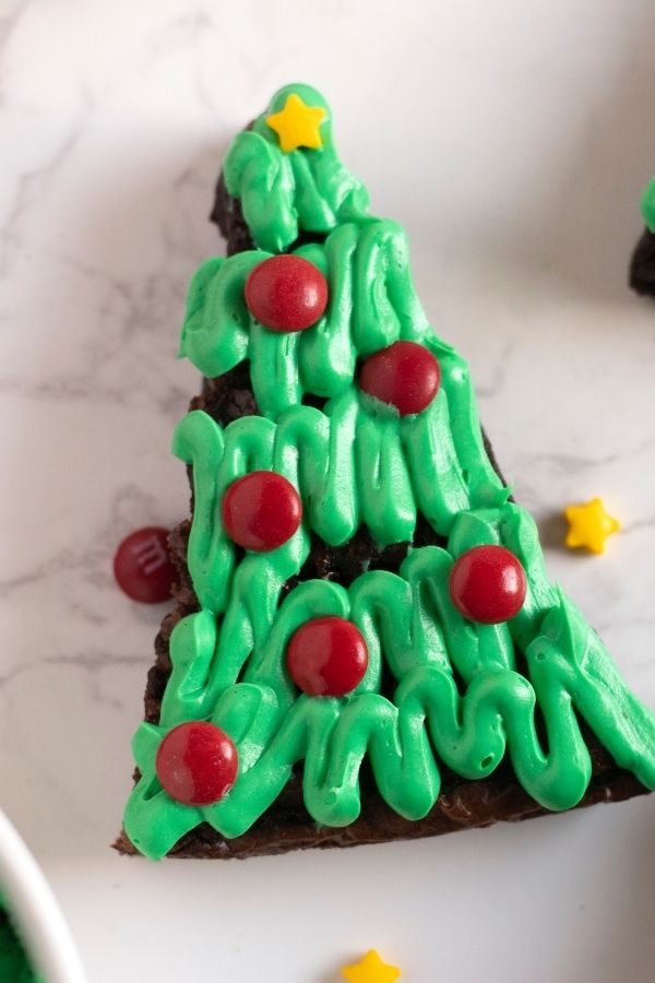 festive holiday dessert brownie on table 