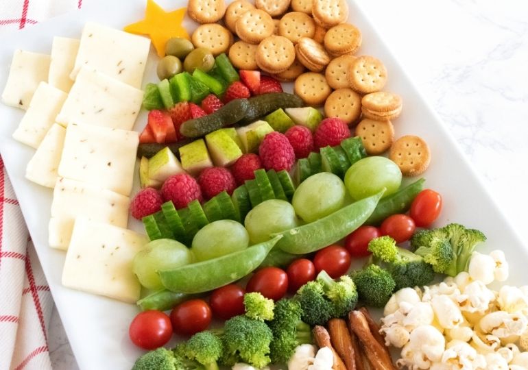 healthy christmas board platter