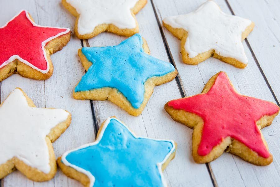 keto star sugar cookies on a table 