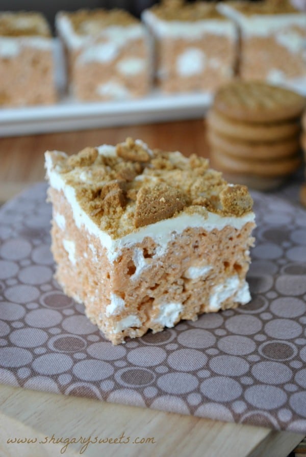 gingerbread cube rice krispies treat 