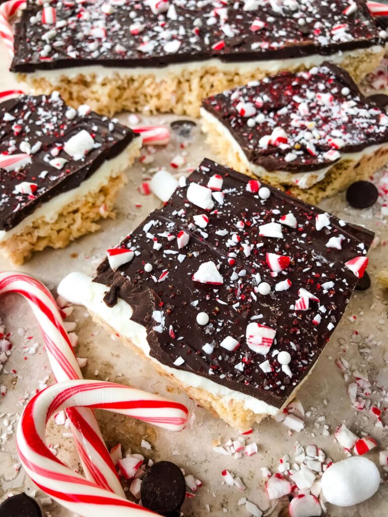 peppermint bark rice krispies 