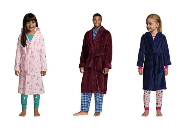 Lands End Fleece Robes on Sale - girls and man in robes