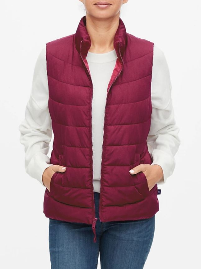 Gap Puffer Vests - woman in vest