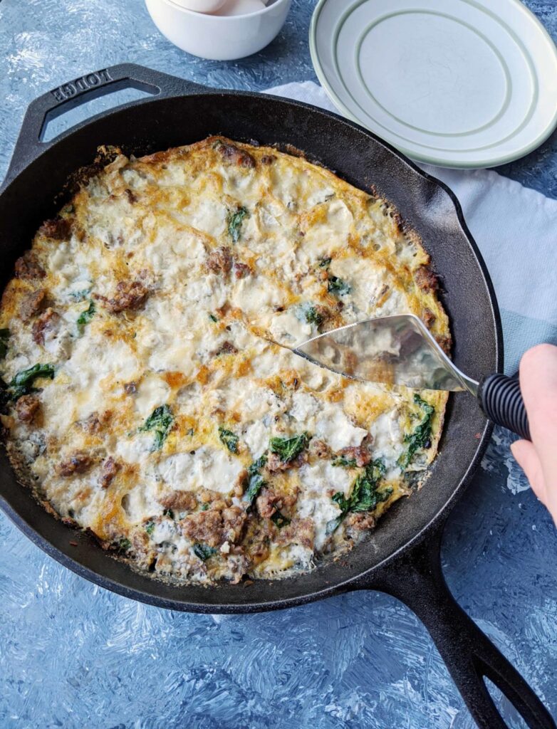 frittata in cast iron skillet 