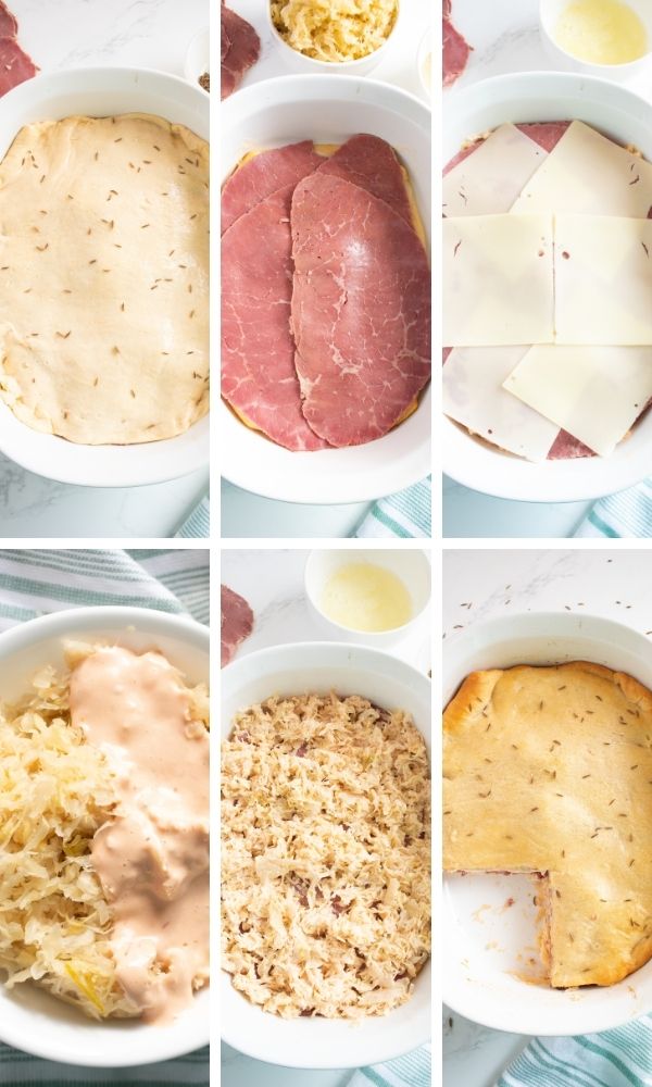 steps to make a crescent roll reuben