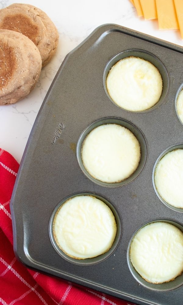 egg whites in muffin tin 
