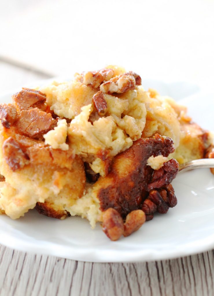 french toast casserole on plate 