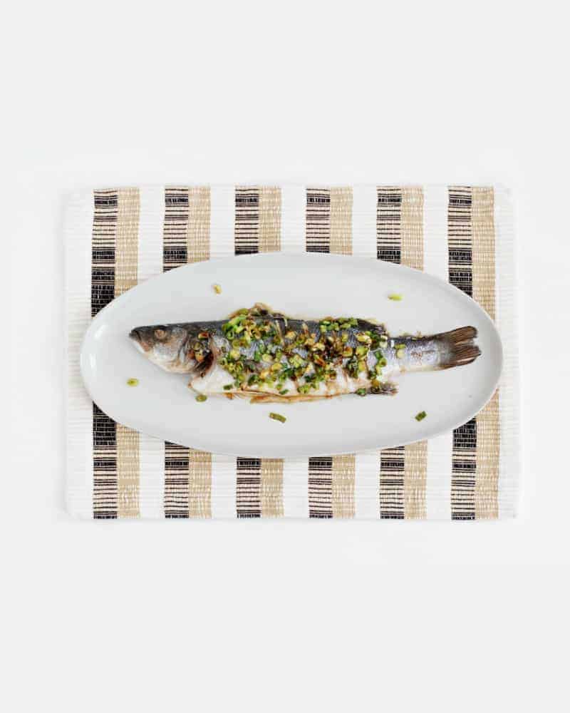 whole fish on platter 