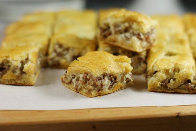 crescent roll bites on table 