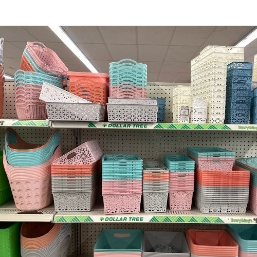 Dollar Tree Storage Baskets are out in so many great colors!