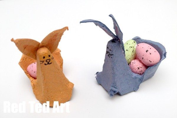 egg carton bunnies