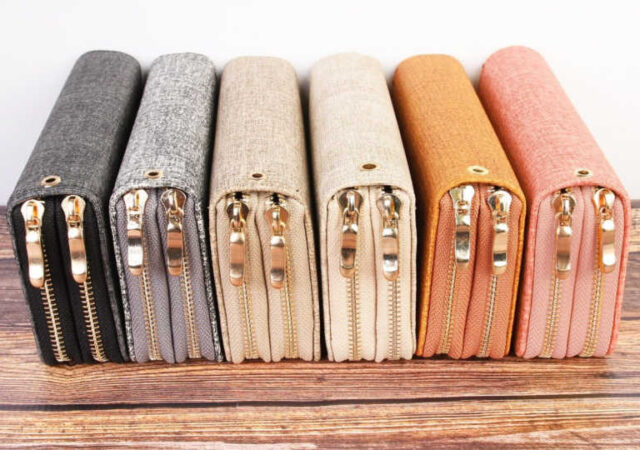 Two-Tone Double Zipper Wallets