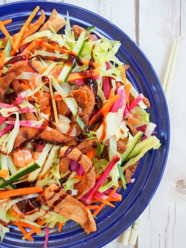 Yee Sang salad on plate 