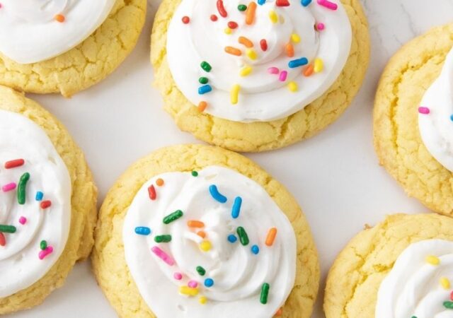 cookies on counter with sprinkles
