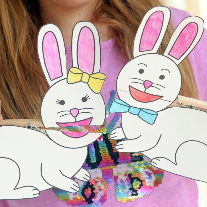 bunny clothespin puppets