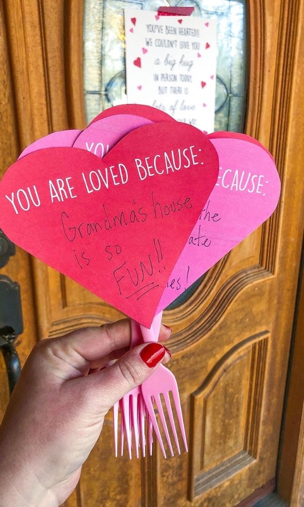 hearts on fork valentines day craft 
