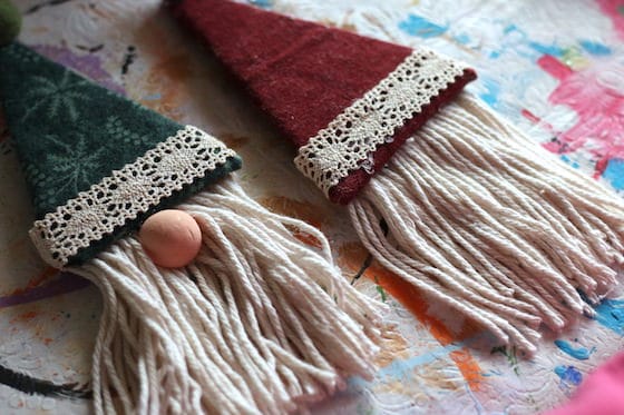 shaggy gnome ornaments for christmas tree