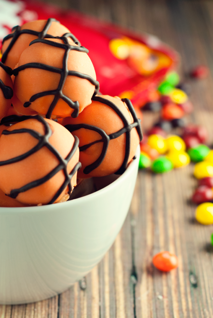easy basketball cake ball in a bowl 