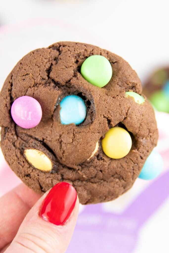 Easter Cookies in a Jar Gift is a fun Easter gift to send to loved ones. This Easter M&M Cookie in a jar is so easy and fun to make. #passion4savings #easter #printable #easterrecipe #cookies #eastertag #masonjar #gift #affordable Cake mix cookie recipe