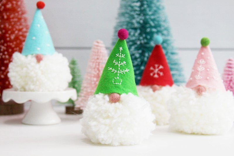 gnome ornaments on counter 