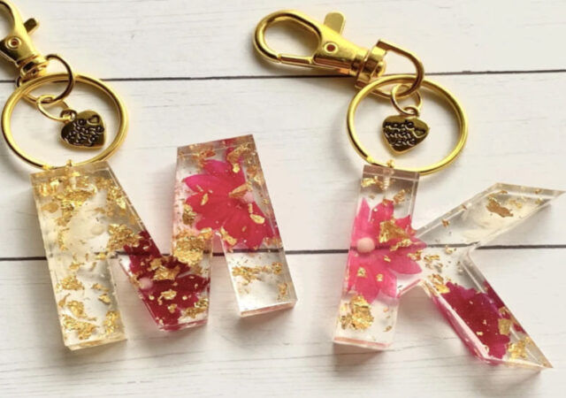 Spring Petals Initial Keychain