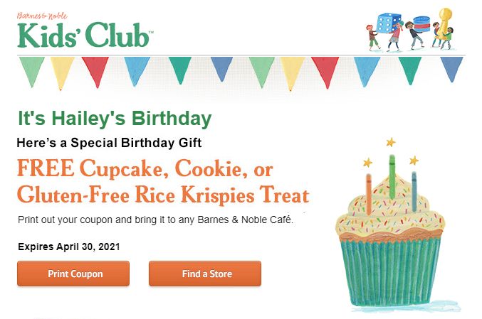 Barnes & Noble Kids Club - Get a FREE Treat on Your Kids' Birthdays!