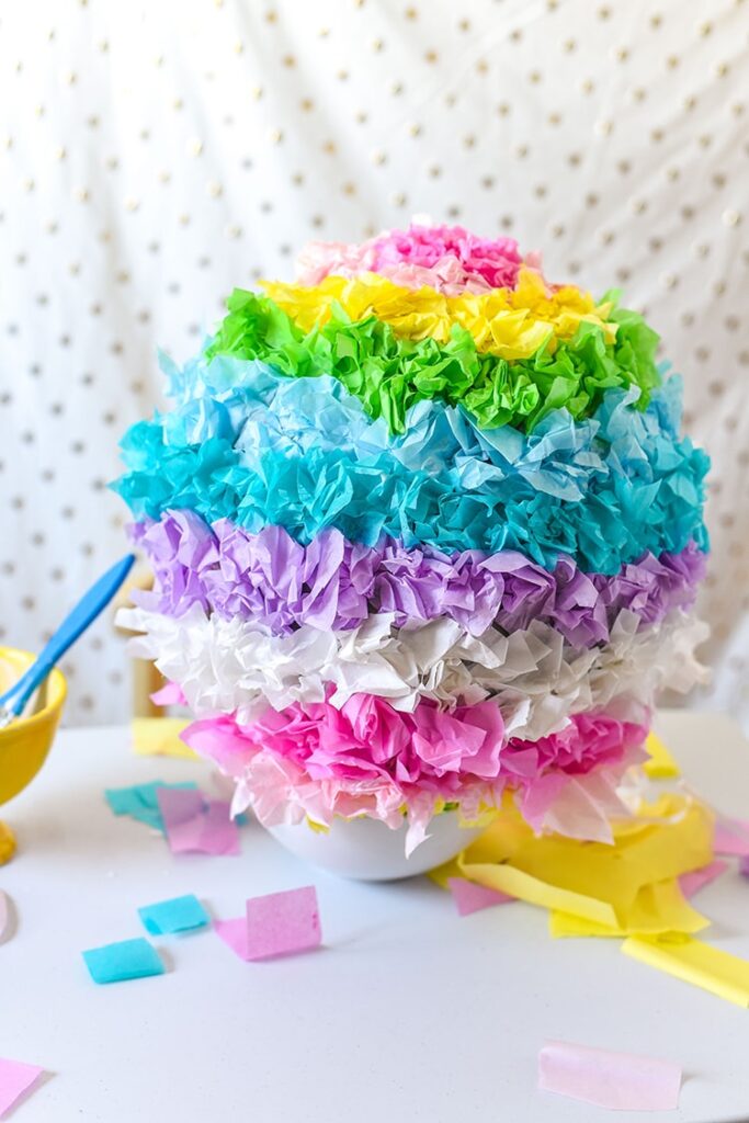 pinata with tissue paper