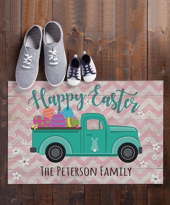 Personalized Easter Doormats - doormat on floor