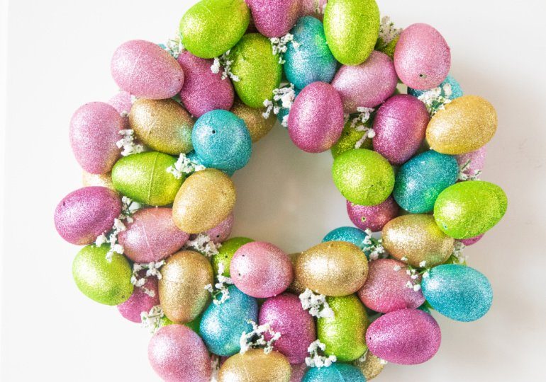 festive pastel egg wreath