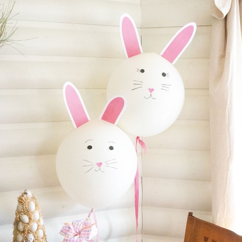 bunny style balloons with helium