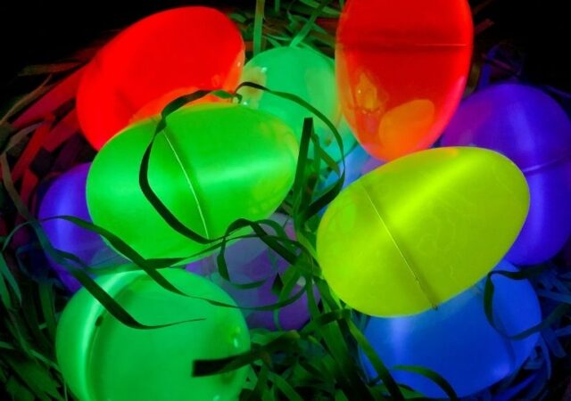 glowing Easter eggs