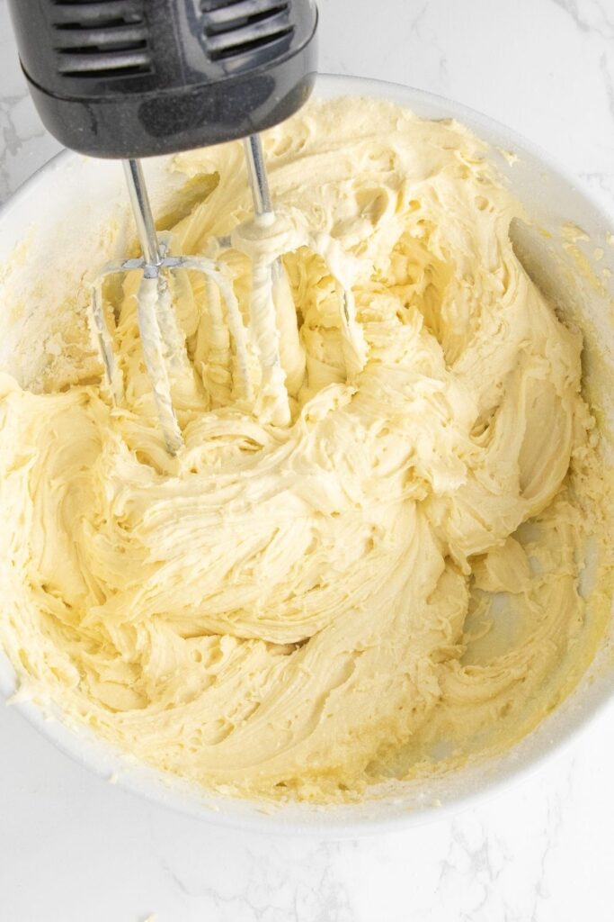 muffin batter with hand mixer 