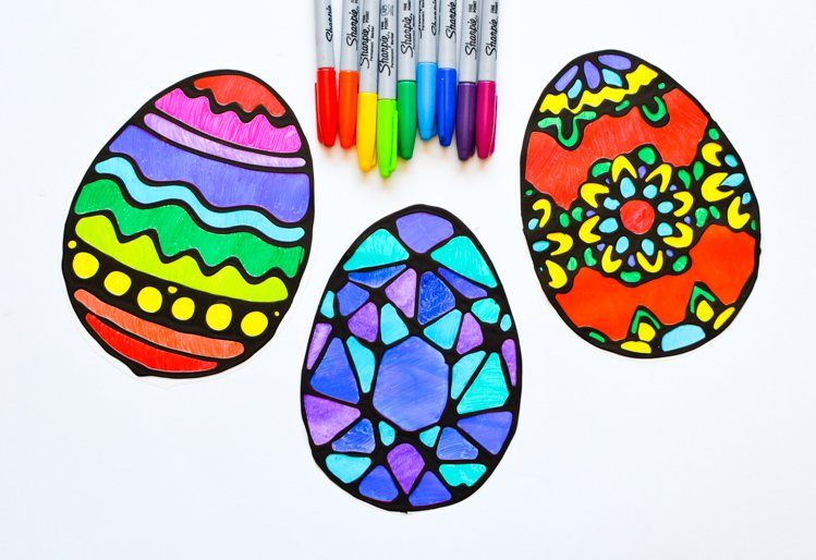 stained glass eggs 