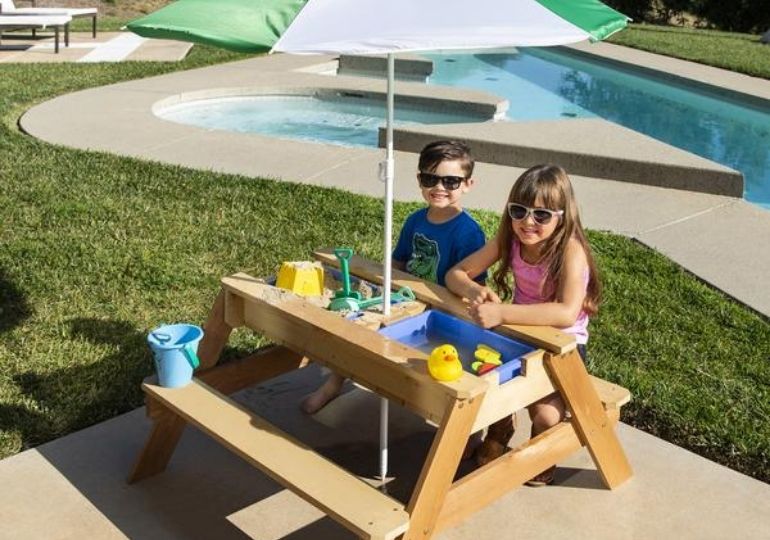 Convertible Wood and Water Picnic Table on Sale