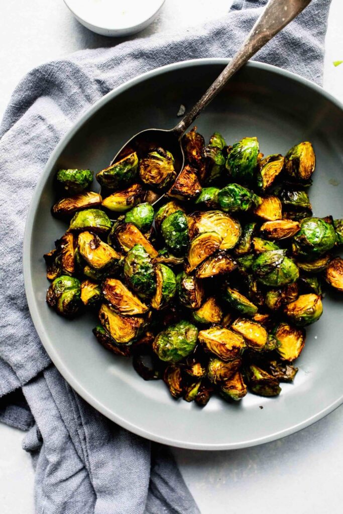 crispy brussels sprouts in bowl